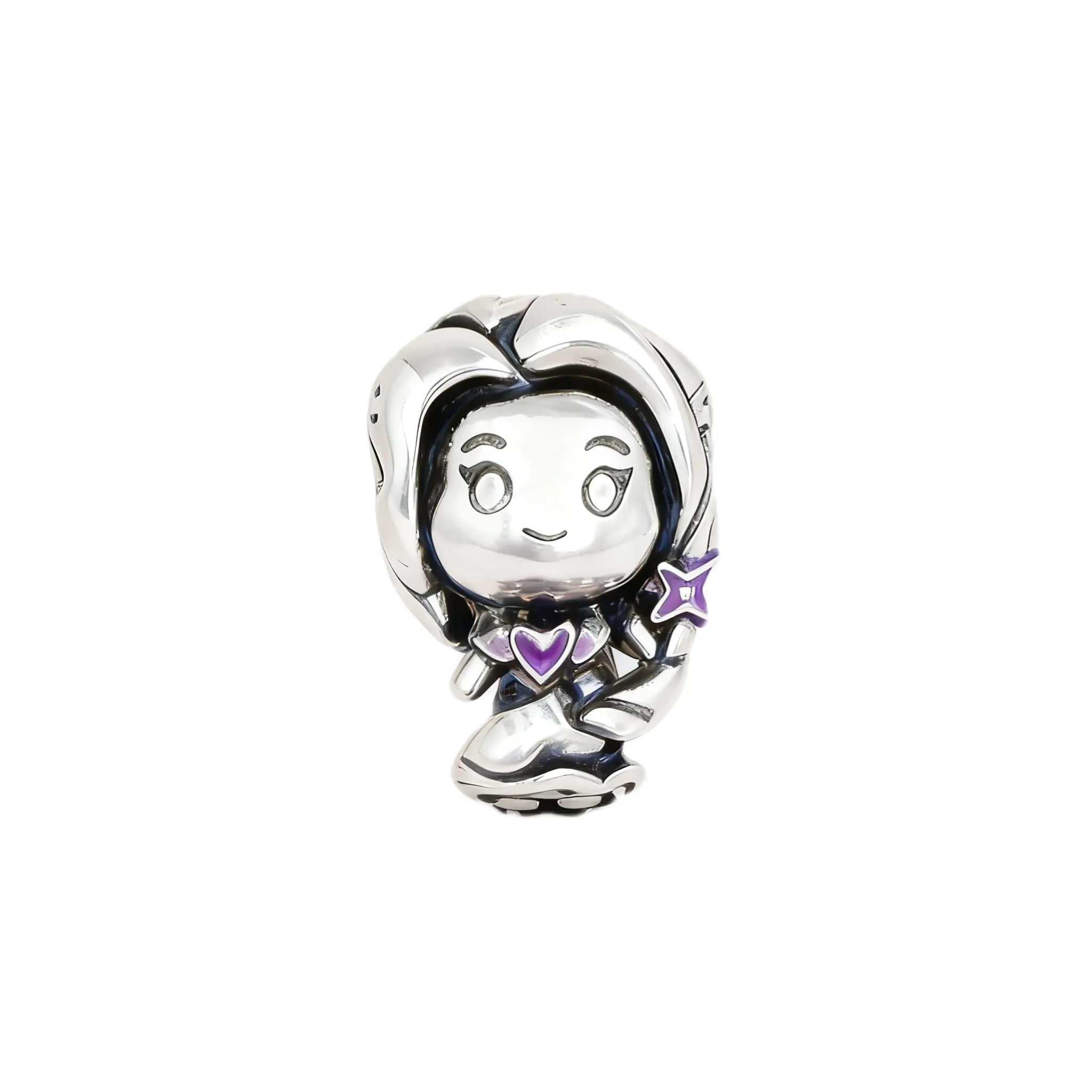 WEIMU Charm in argento Sterling 925 per braccialetti con clip in gomma per perline e ciondoli distanziatori, Medium, Argento sterling, Zirconia cubica
