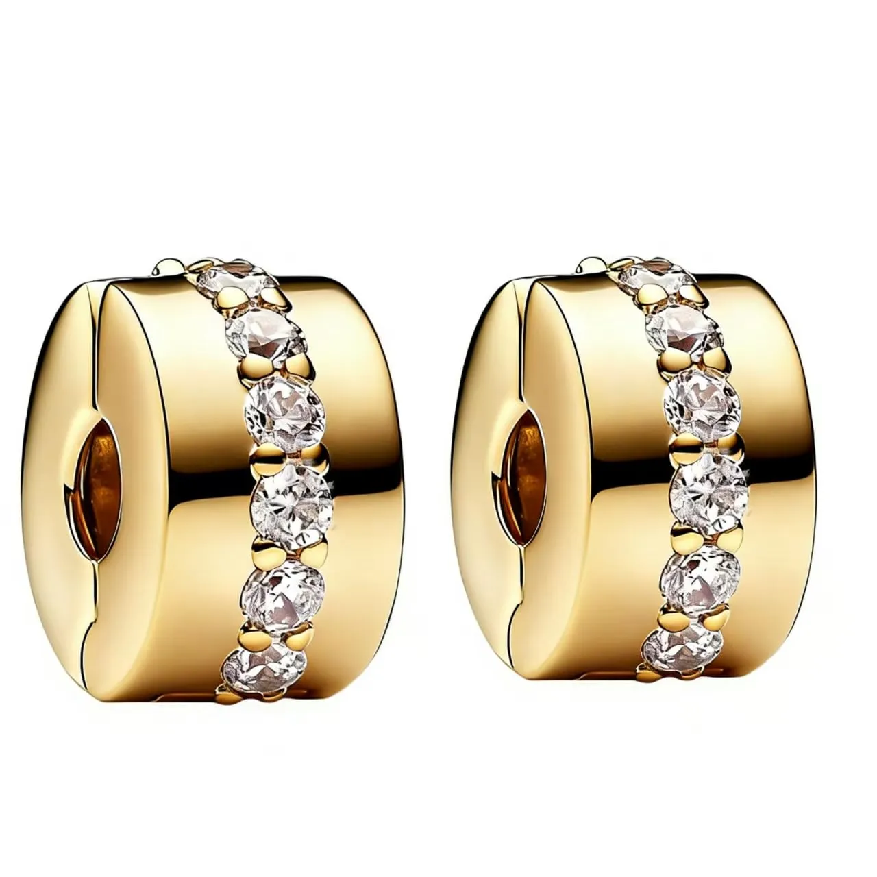 WEIMU Ciondoli in argento sterling 925 dorati per braccialetti con ciondoli, m, Argento sterling, Zirconie sintetico