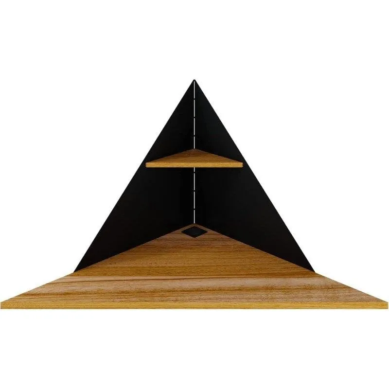 Scrivania ad angolo a parete Levira 110x55 cm nero Noce Troia