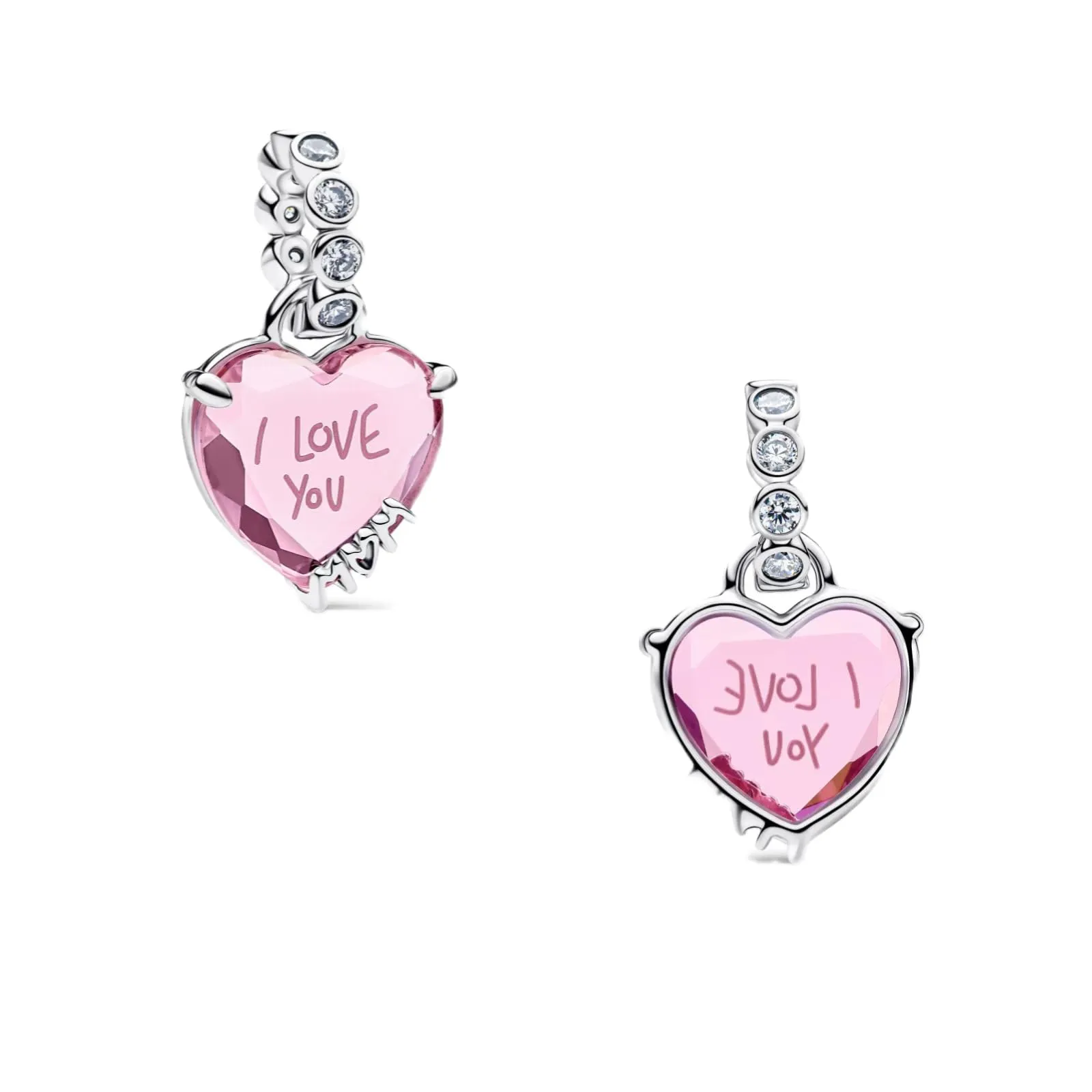 WEIMU Ciondoli in argento S925 per bracciali, ciondoli a forma di stop, beads charms, compatibili con braccialetti e collane europei da donna, m, Argento sterling, Zirconie sintetico