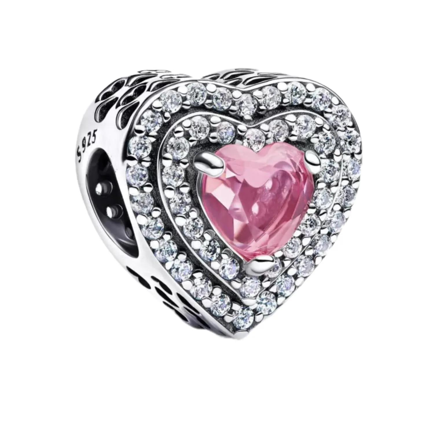 WEIMU Charm in Argento S925 per Braccialetti, Ciondolo Stopper, Charm con Perle, Compatibile con Braccialetti e Collane Europei per Donne, m, Argento sterling, Zirconie sintetico