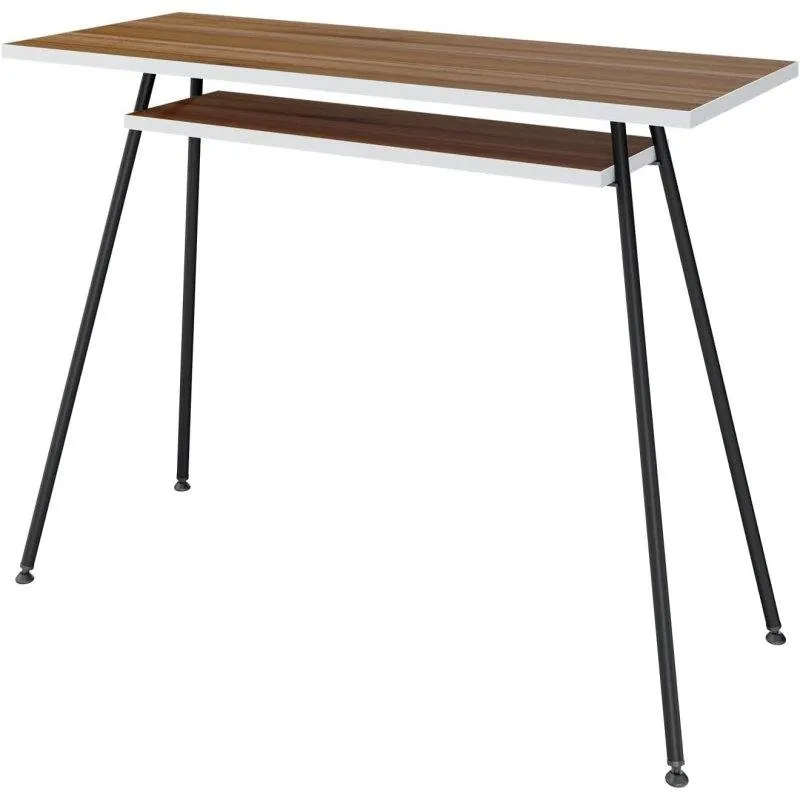 Scrivania compatta Levira Kost Dash Noce Troia e Nero 100x40 cm