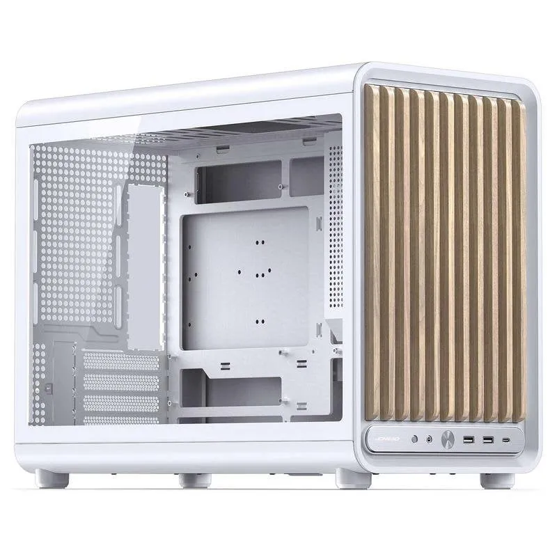 Torre Jonsbo D33 Wood Bianco Vetro Temperato Mini-ATX Design Elegante