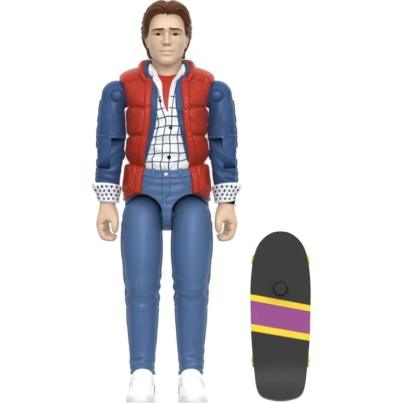 Figura Marty McFly Super7 ReAction 10 cm Articolata Monopattino
