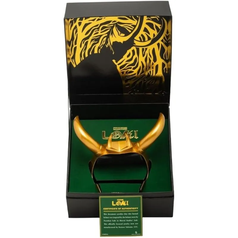 Replica Corona Presidente Loki Disney Marvel Corna Dorate Cosplay Collezione