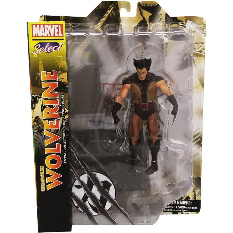 Action Figure Marvel Select Lobezno Unmasked Wolverine 18 cm Articolata Diorama