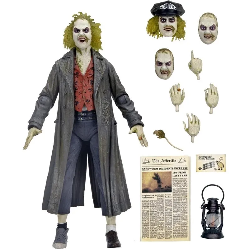 Figura NECA Beetlejuice Tour Guide Articolata 18 cm Accessori