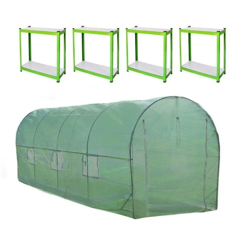 Serra tunnel Monster 6x3m con scaffalature zincate