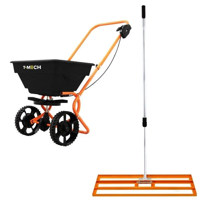 Rastrello livellatore Monster T-mech 100 cm arancione con spargitore rotante