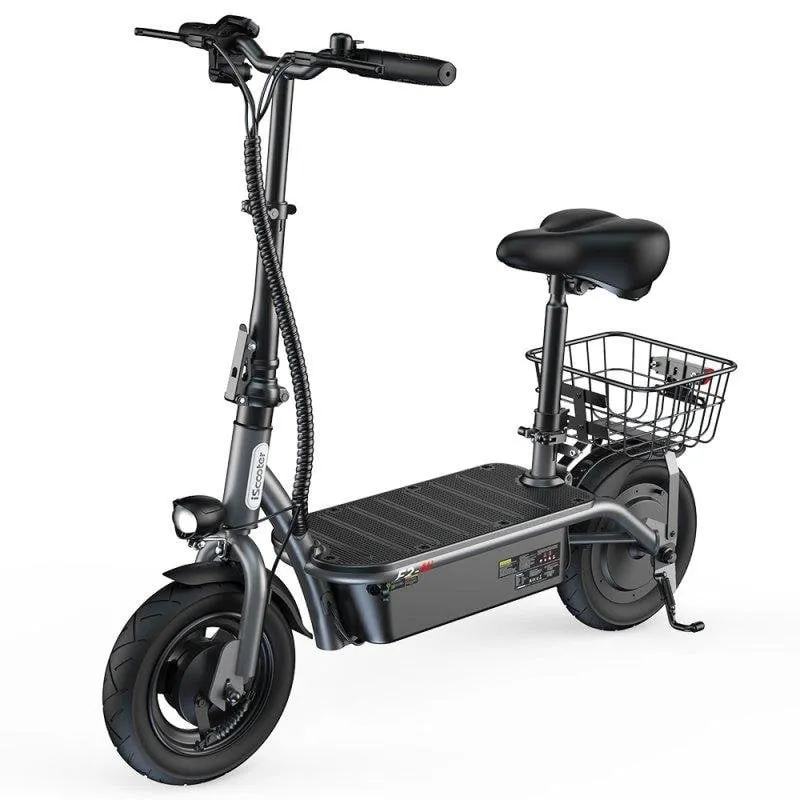 Monopattino elettrico iScooter F2 500W Autonomia 30km Pneumatici 10'' Freni a tamburo Grigio