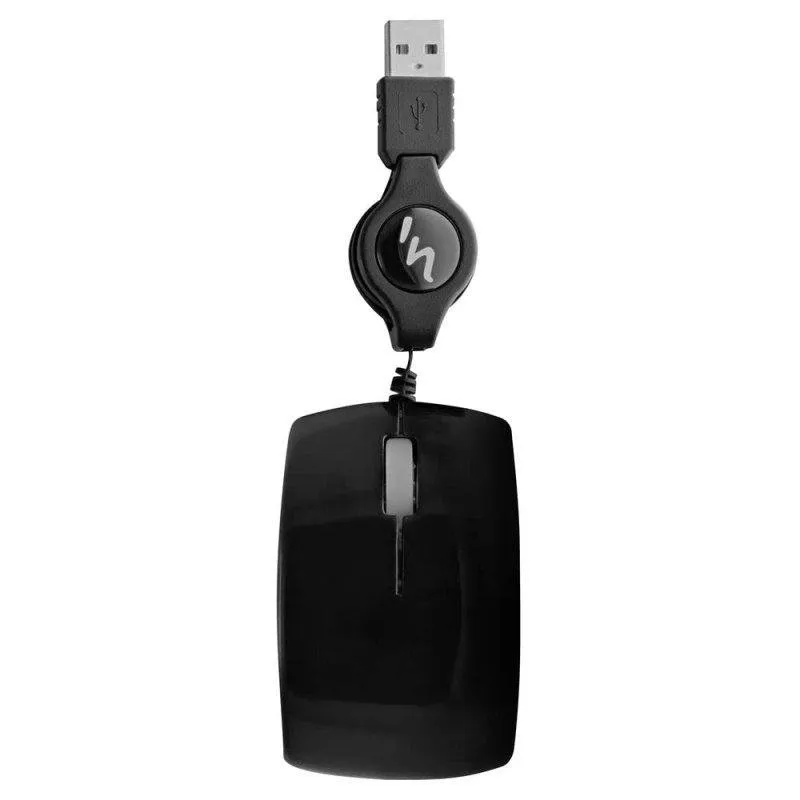 Ratón TnB Guppy MUG3BK Compatto Cavo Retrattile USB Nero