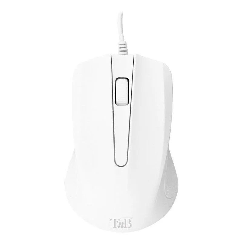 Mouse TnB Shark MSHARKWH USB 1000 DPI Bianco Ambidestro Compatto