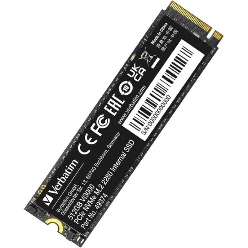 Disco SSD Verbatim Vi3000 512 GB M.2 PCIe NVMe Gen 3 x4 3300 MB/s