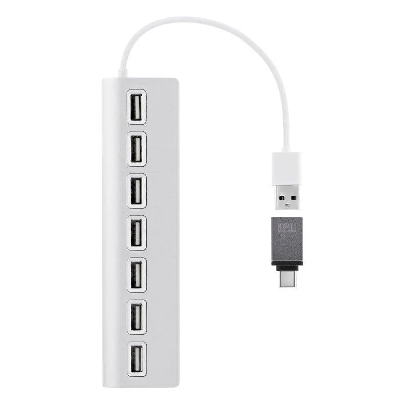 Hub TnB 7 porte USB 2.0 Alluminio modello HUBUSB7ALU