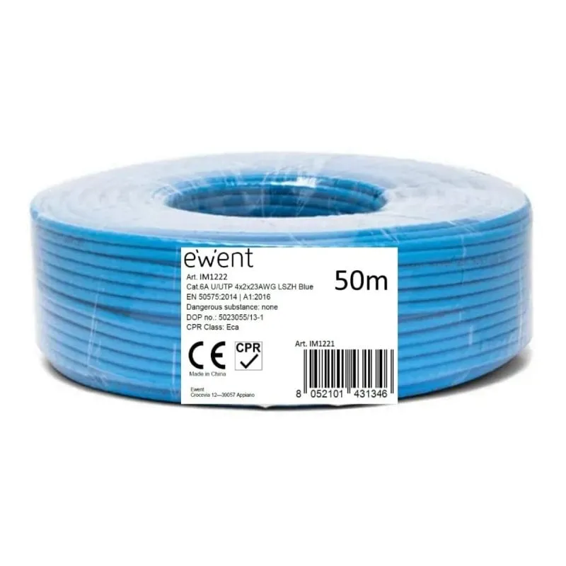Cavo Ewent IM1222 Cat6a U/UTP LSZH 50m Blu
