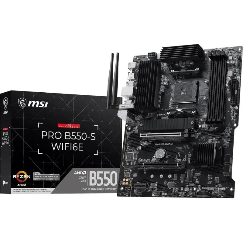 Schede Madri MSI PRO B550-S WIFI6E AMD B550 Socket AM4 DDR4 ATX WiFi 6E PCIe 4.0