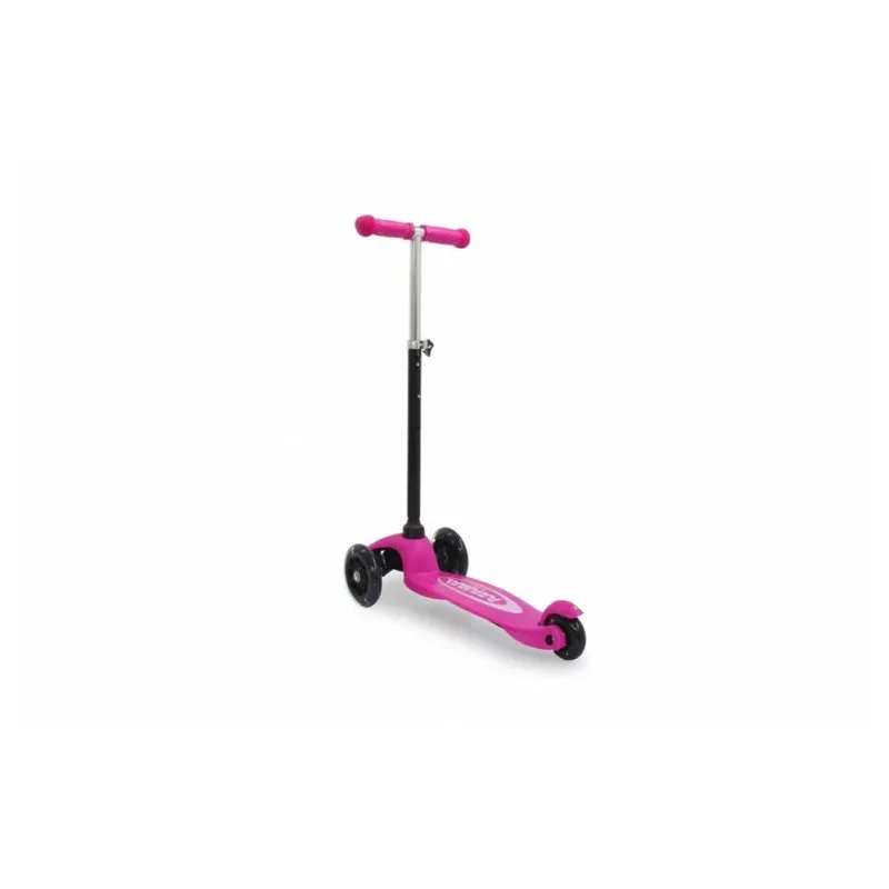 Monopattino bambino Jamara KickLight 3 ruote luminose pieghevole nero e rosa