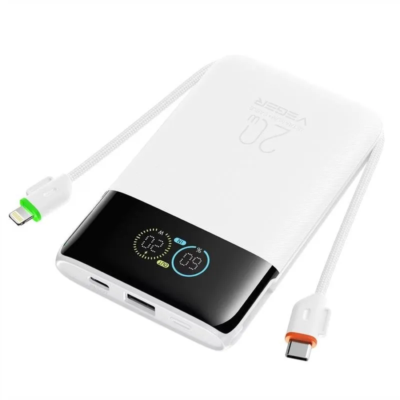 Power Bank Veger W1211A 10000 mAh 20 W Adatta all'aereo Bianca