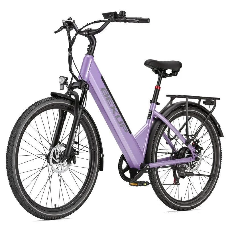 Bicicletta Elettrica Bekup V1 36V 14,5Ah Shimano 7 velocita 26 pollici viola