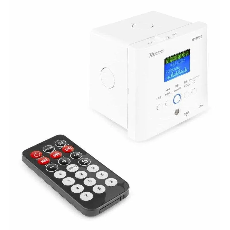 Amplificatore Power Dynamics BTW30 2x15W Bluetooth USB Radio FM da Parete
