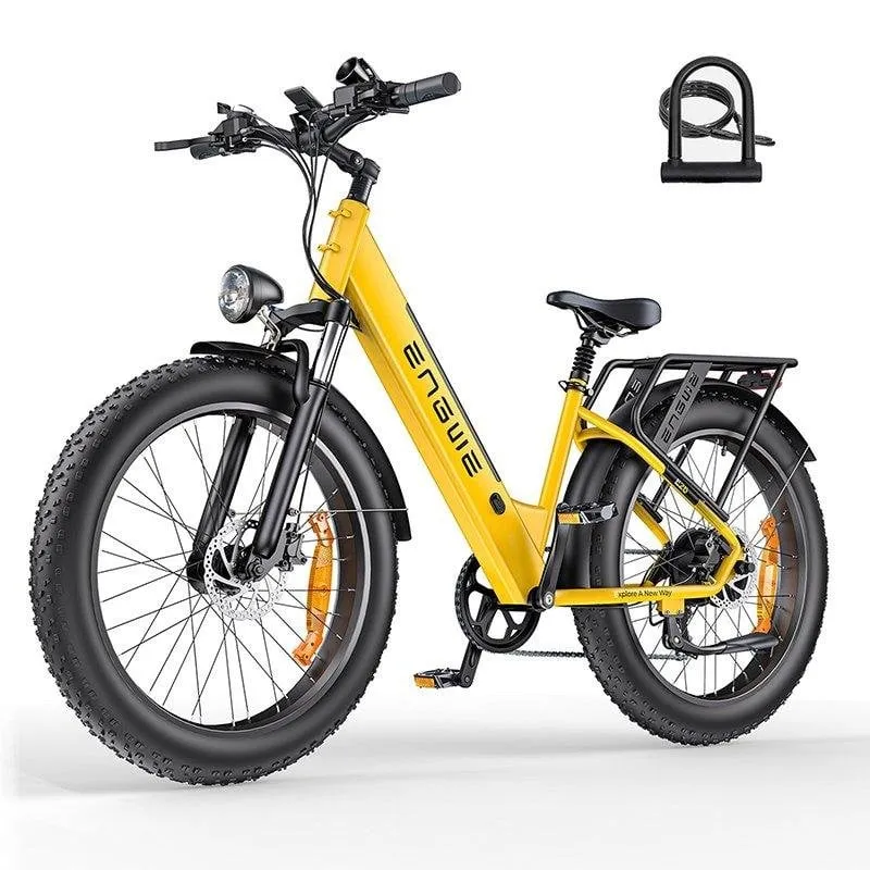 Bicicletta Elettrica ENGWE E26 ST 26" Fat Tire Gialla 48V 16Ah 250W 7 Velocità