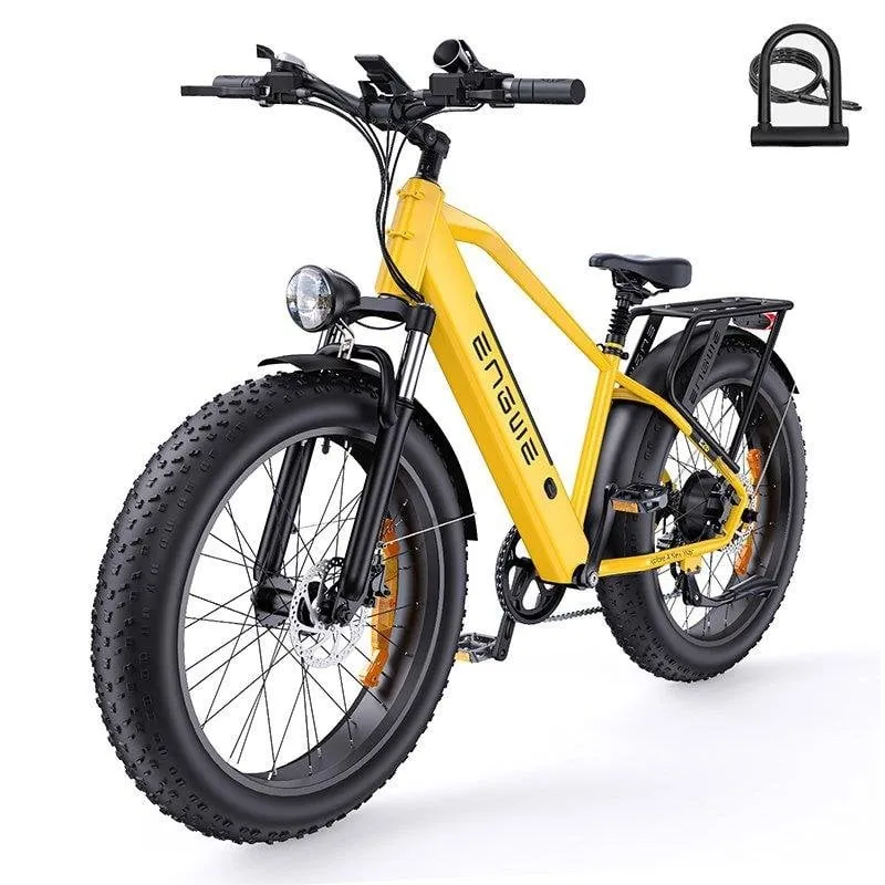 Bicicletta Elettrica ENGWE E26 26" Fat Tire Giallo 48V 16Ah 250W 7 Velocità