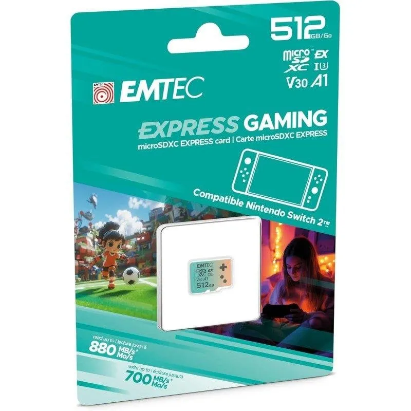 Scheda MicroSD Emtec 512GB UHS-I U3 V30 A1 Express Gaming Nintendo Switch