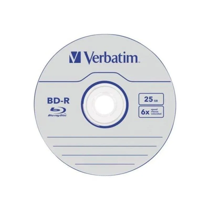 Disco Blu-ray Verbatim BD-R 25 GB 6x Spindle 50 pezzi