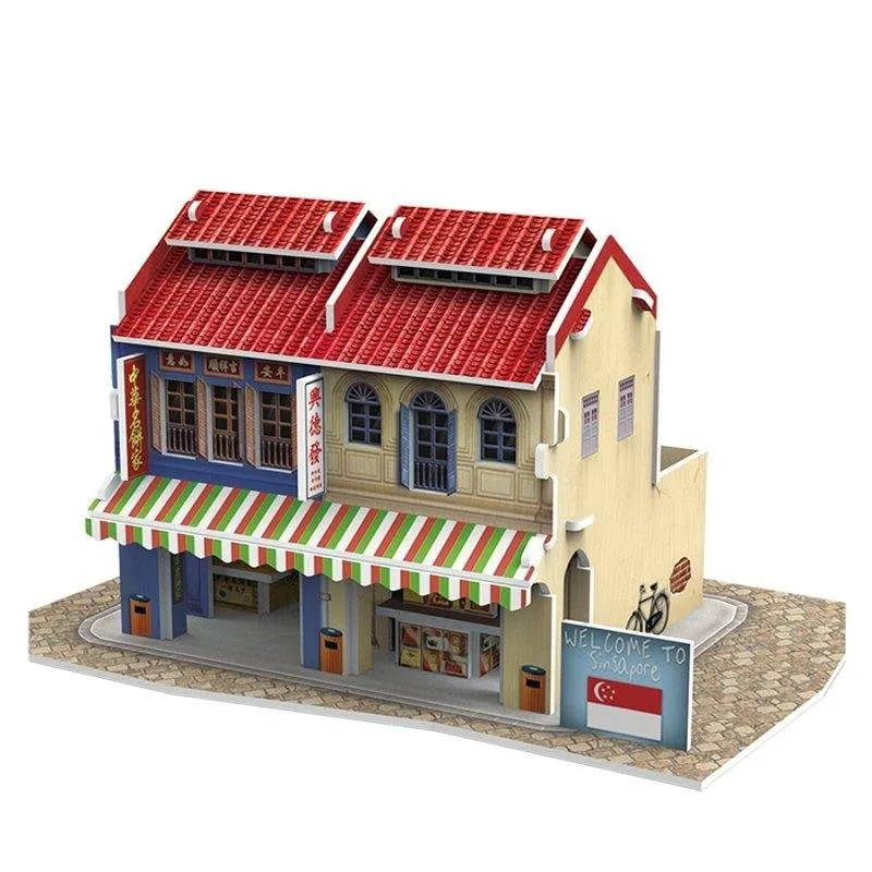 Puzzle 3D World Style Singapura Casa Tradizionale