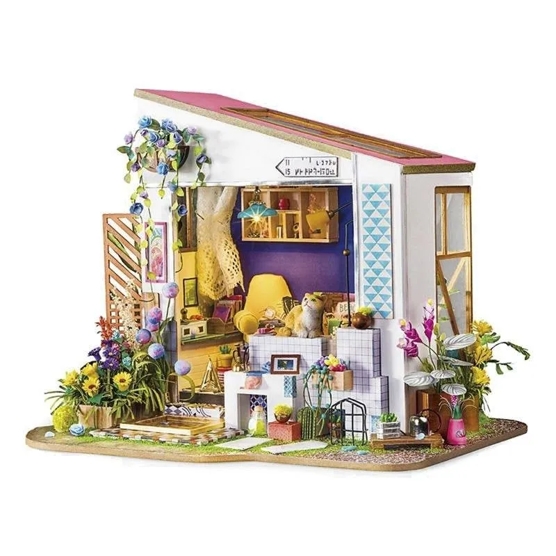 Casa delle bambole in legno Porche De Lilys Maquette da Dipingere e Montare