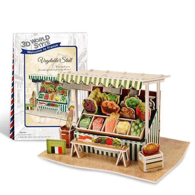 Puzzle 3D Dam Electronics World Style Francia Banco Verdure 39 pezzi