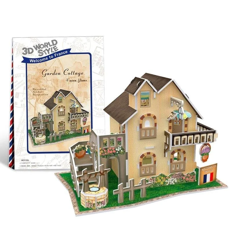 Puzzle 3D Dam Electronics World Style Classico Francia Casa Con Giardino