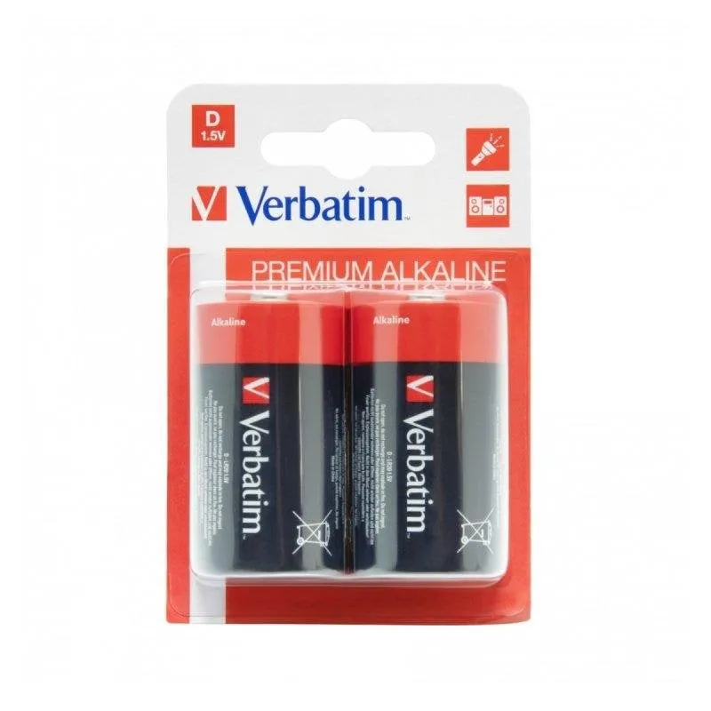 Pila alcalina Verbatim D-LR20 Pack 2