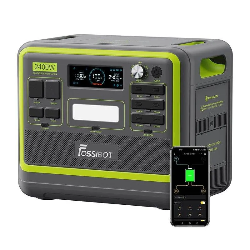 Stazione energetica FOSSiBOT F2400 2048 Wh 3 AC LiFePO4 solare 1400 W