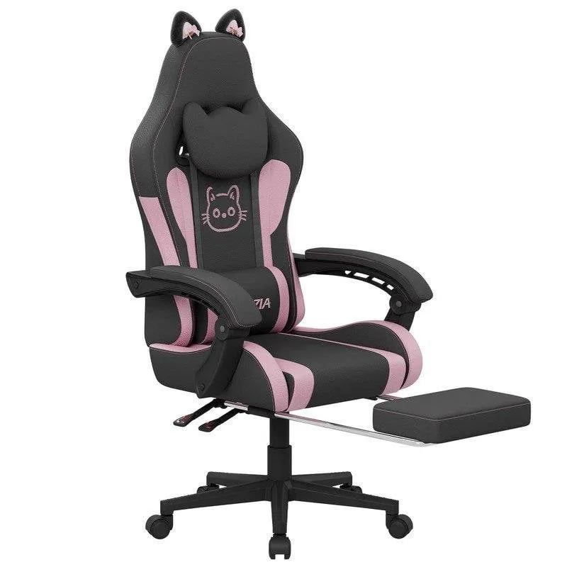 Sedia Gaming Orecchie di Gatto Naspaluro 90-135 Gradi Nero