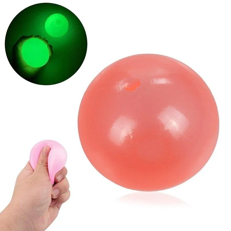 Palla antistress in silicone Dam Electronics 5,5 cm brilla al buio