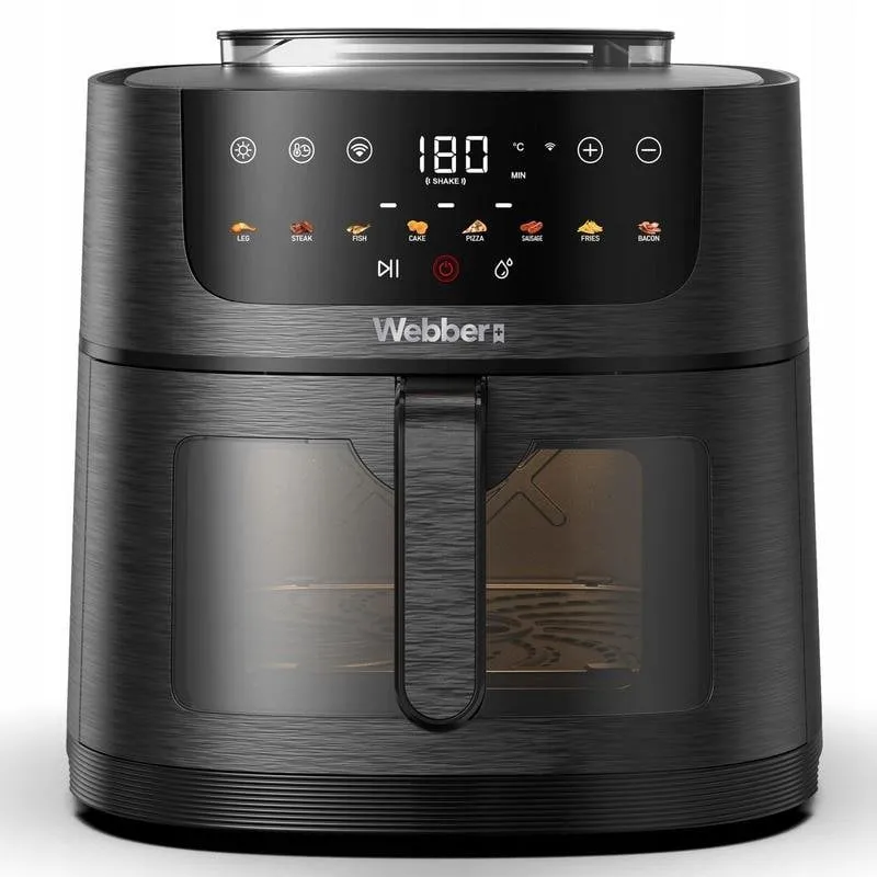 Friggitrice ad Aria WEBBER AF938TFT Finestra 8 L 1800 W con Comandi Touch