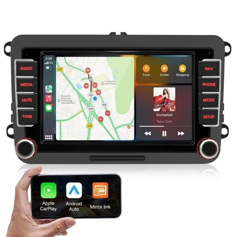 Autoradio JUNSUN 7 pollici CarPlay Android Auto Bluetooth VW