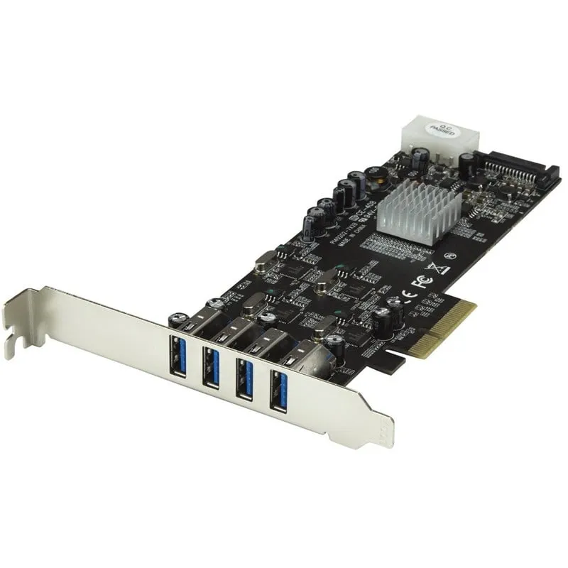 StarTech.com Adattatore scheda SuperSpeed USB 3.0 con 4 porte PCI Express (PCIe) con 4 canali da 5 Gbps dedicati - UASP - Alimentazione SATA/LP4