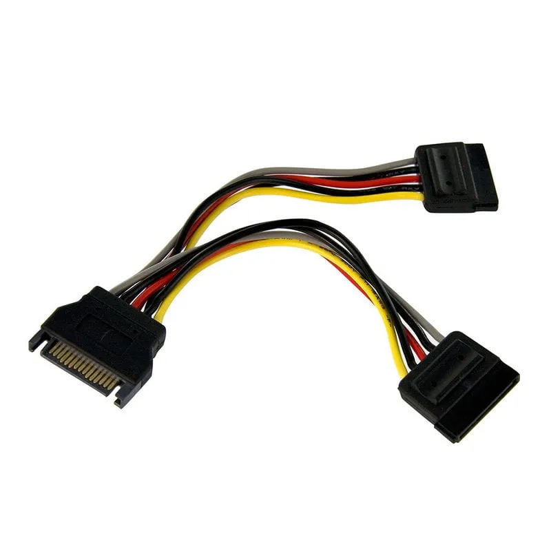 StarTech.com Cavo di alimentazione SATA - Cavo Sdoppiatore Y di Alimentazione SATA - Connettore alimentazione splitter SATA M/F da 15 cm