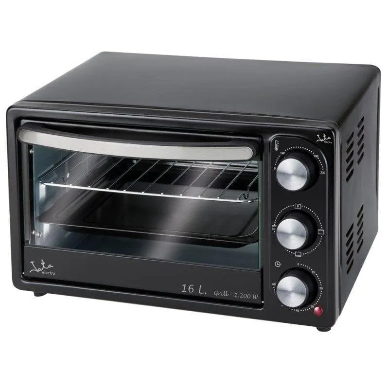 Fornetto Elettrico Jata HN916 Pulizia Manuale 16L 1200W Grill Nero Inox