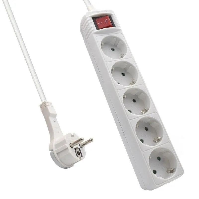 Multipresa Ewent EW3955 5 prese interruttore cavo 1,5 m tipo F bianca