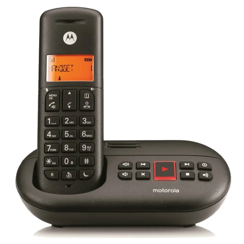 Telefono cordless Motorola E211 nero con segreteria telefonica