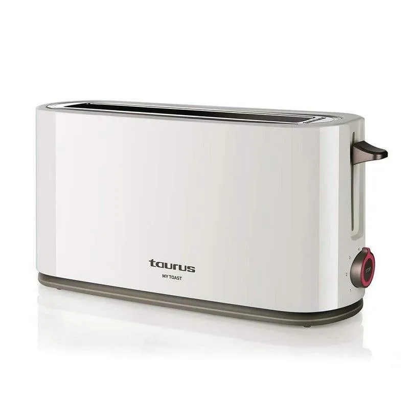 Tostapane Taurus My Toast 1 Fessura Lunga ed Extra Larga 1000 W 7 Livelli Raccoglibriciole Bianco