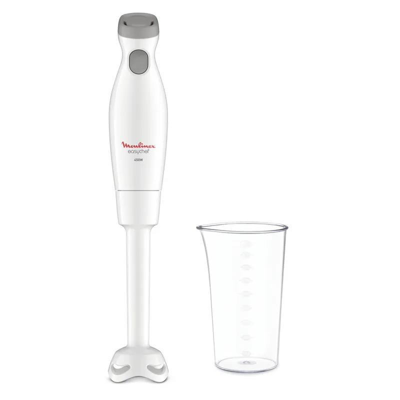 Moulinex Easychef DD45A1 – Frullatore a immersione, 450 W, 2 velocità, lame Zelkrom, bianco