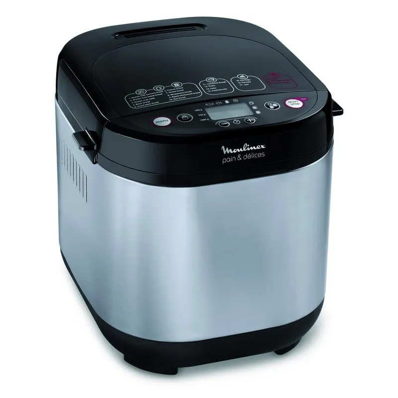 Moulinex OW240E Pain & Délices Macchina del Pane in Acciaio Inox con Funzione Yogurt e 20 Programmi Automatici