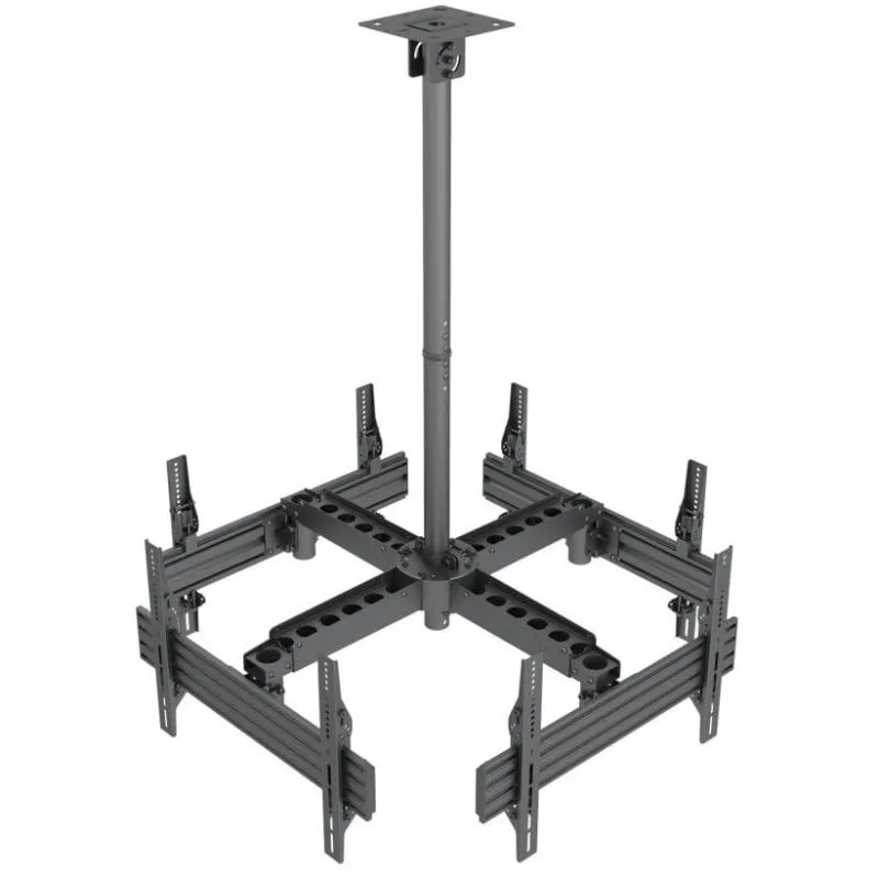 Equipaggia 650372 Supporto da soffitto per TV quadrupla 32"/65" VESA 600x400 Max 120Kg