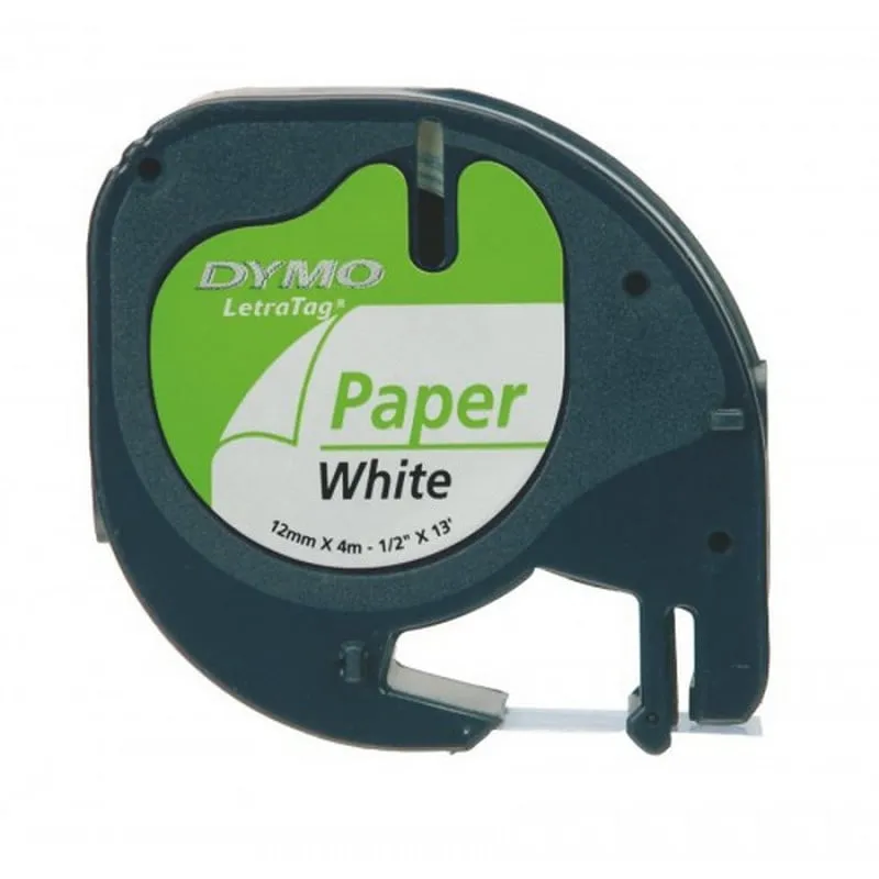 Dymo Letratag S0721510 Nastro adesivo 12 mm Bianco