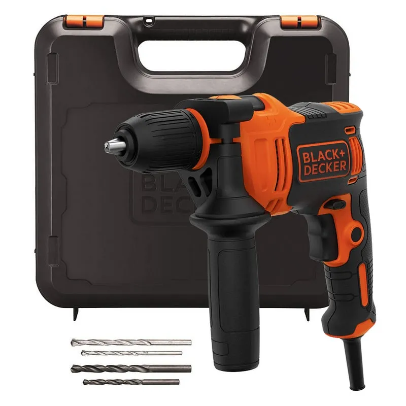 Trapano a percussione Black&Decker BEH710K-QS 710W + 4 punte da trapano + custodia