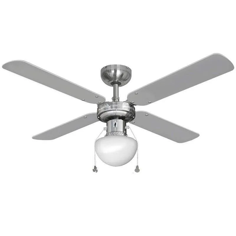 Ventilatore da Soffitto con Luce EDM Caribe 60W 102cm 3 Velocità Pale Reversibili Catena